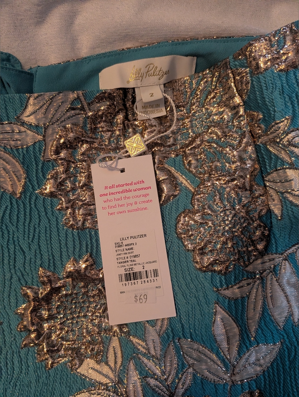 Lilly Pulitzer Janey Brocade Skirt Size 2 - Picture 3 of 5